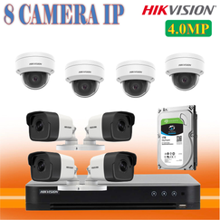 Trọn Bộ 08 Camera Hikvision 4.0MP Chính Hãng