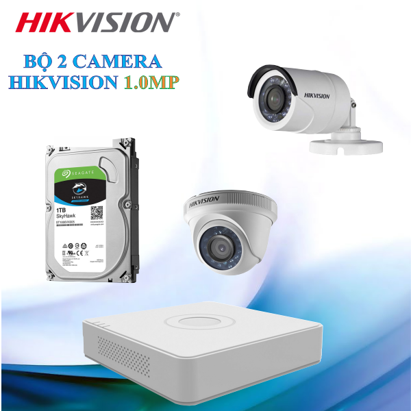 Trọn Bộ 02 Camera Hikvision 1.0MP Chính Hãng Hotline: 0783 55 77 33