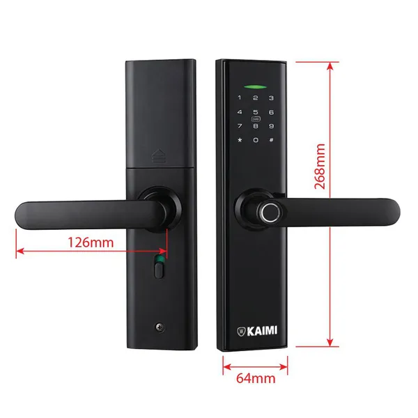 Khóa Cửa Vân Tay Kaimi S12 - Viền Đồng