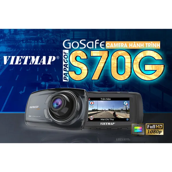 Camera hành trình Vietmap GoSafe S70G ghi hình HD 1080P