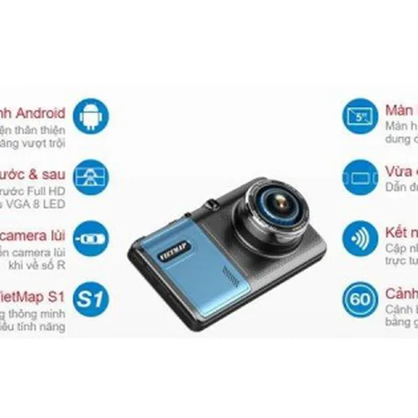 Camera hành trình Vietmap A50 vừa dẫn đường vừa ghi hình 2 kênh HD 1080P