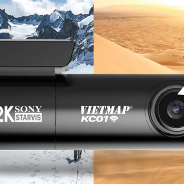 Camera hành trình Vietmap KC01 ghi hình trước sau độ phân giải 2K