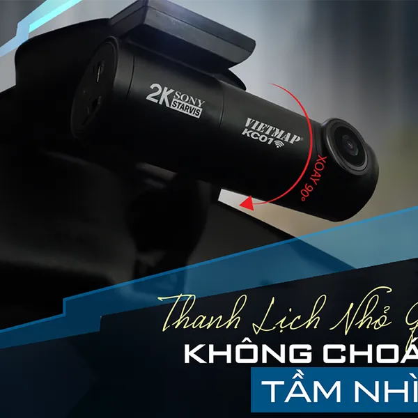 Camera hành trình Vietmap KC01 ghi hình trước sau độ phân giải 2K