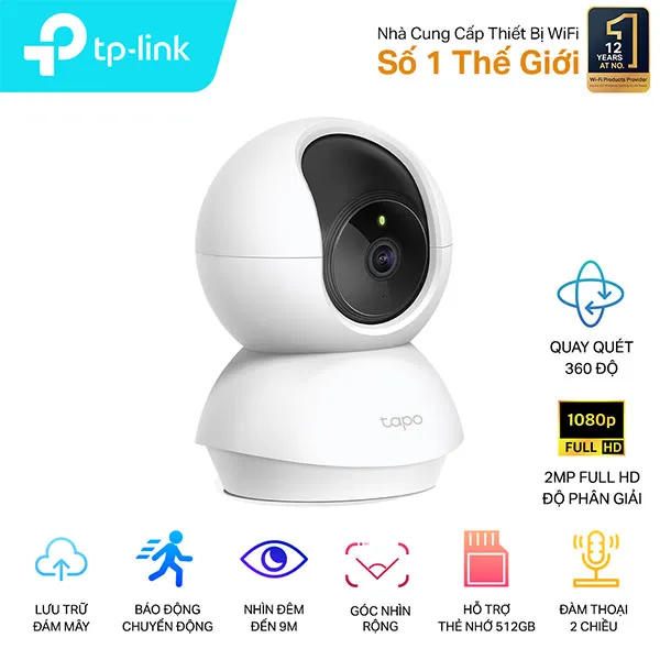 Camera IP WiFi Quay 360 Độ TP-Link Tapo C200 Full HD