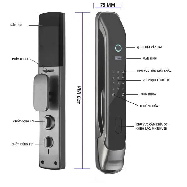 Khóa Cửa Vân Tay Kapler KL - 610 App