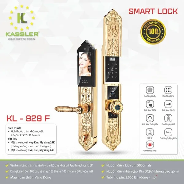 Khóa Cửa Đại Sảnh Kassler KL-929 FaceID