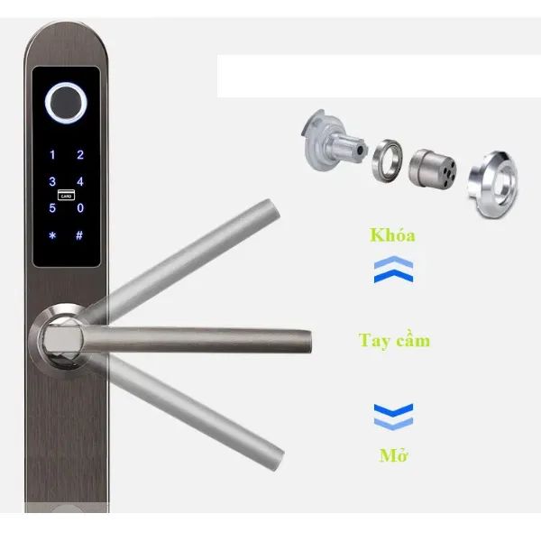 Khóa Vân Tay Cửa Nhôm Capsule D1