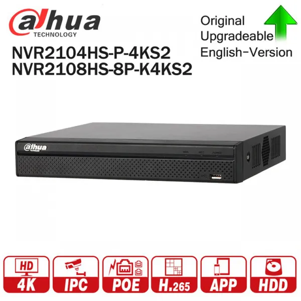 Đầu ghi IP Dahua NVR2104HS-4KS2 HD 8MP, 1 Sata, Audio, vỏ kim loại