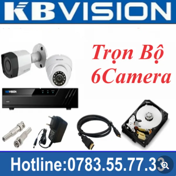 Trọn Bộ 06 Camera Kbvision 2.0MP