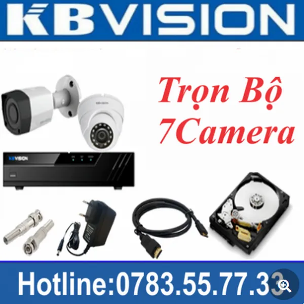 Trọn Bộ 07 Camera Kbvision 2.0MP