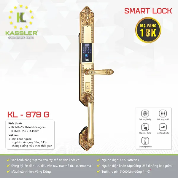 Khóa cửa vân tay Kassler KL-979G