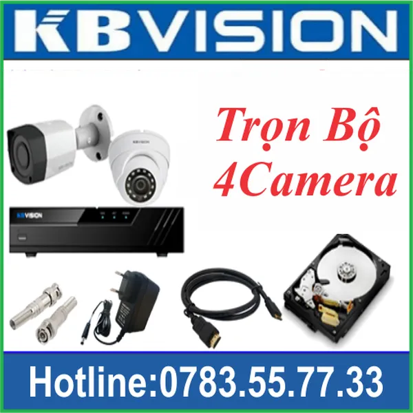Trọn Bộ 04 Camera Kbvision 2.0MP