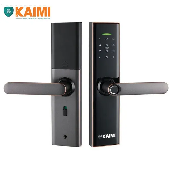 Khóa Cửa Vân Tay Kaimi S12 - Viền Đồng