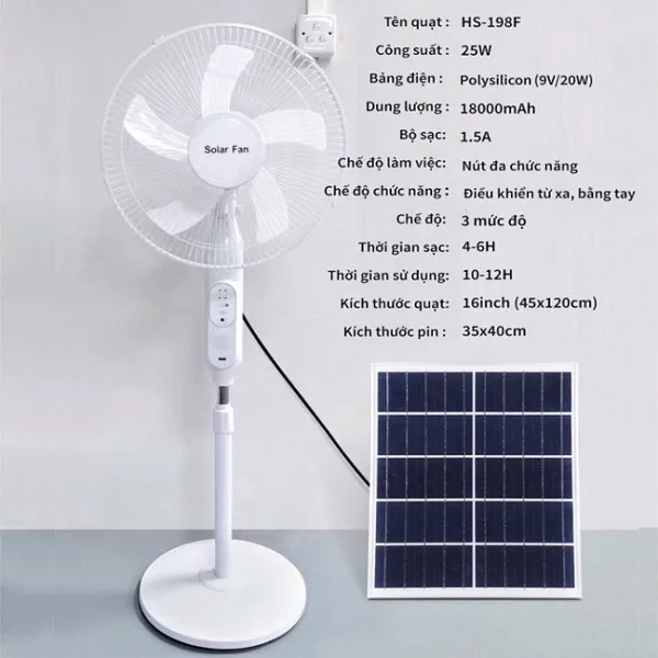Quạt năng lượng mặt trời Solar Fan 198