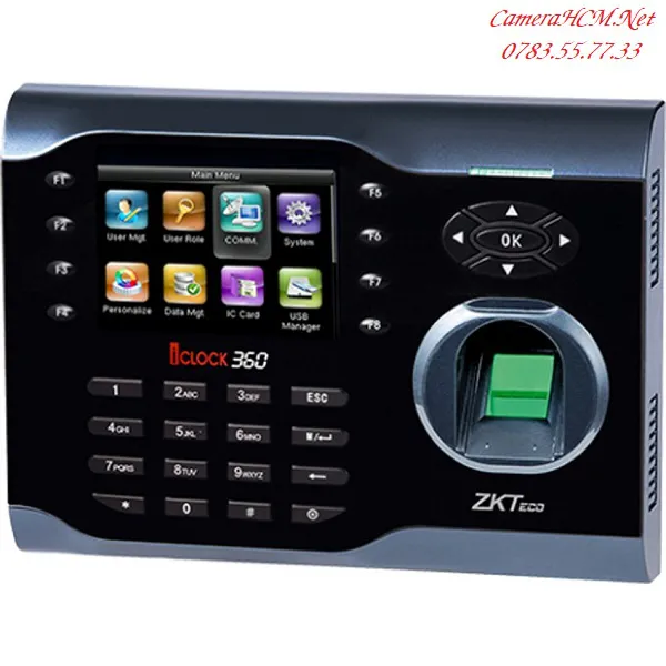 Máy chấm công vân tay và thẻ ZKTeco Iclock 360