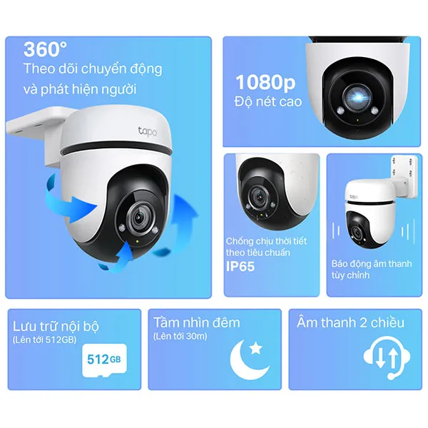 Camera IP Wifi TP-Link Tapo C500 Quay Quét Ngoài Trời