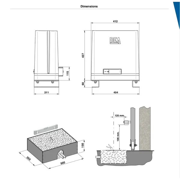 Motor Cổng Lùa GULLIVER/N/M 220V 2500Kg