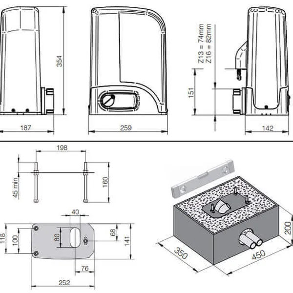 Motor Cổng Lùa DEA Livi9 24V Tải Trọng 900Kg