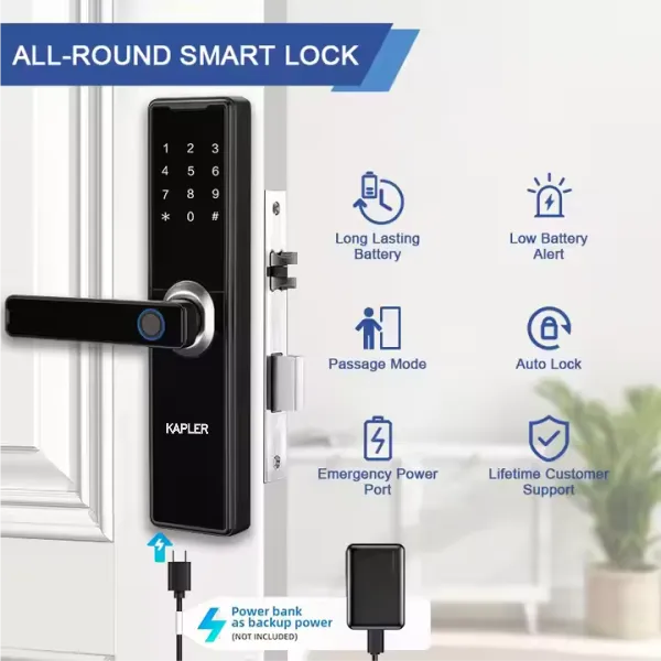  Khóa Vân Tay Cửa Thông Phòng Kapler KL-110BL