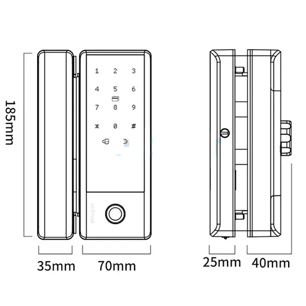 Khóa Vân Tay Cửa Kính Kapler KL-410BL
