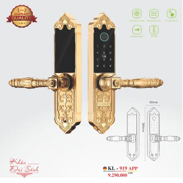 Khóa Vân Tay Tân Cổ Điển Kassler KL-919