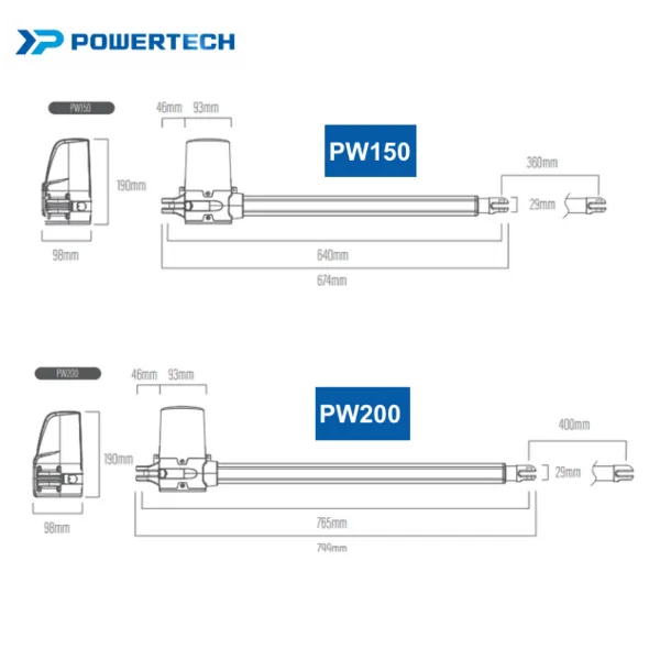 Motor Cổng Tay Đòn Powertech PW200 24V Taiwan