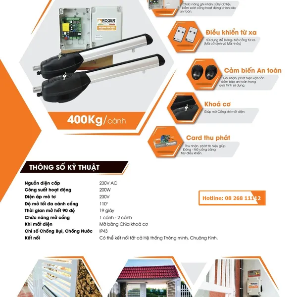 Motor Cổng Tay Đòn Roger R20-310