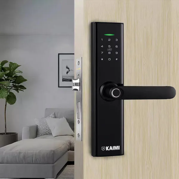 Khóa Cửa Vân Tay Kaimi S12 – Viền Đen