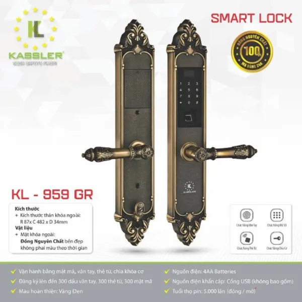 Khóa cửa vân tay Kassler KL-959GR