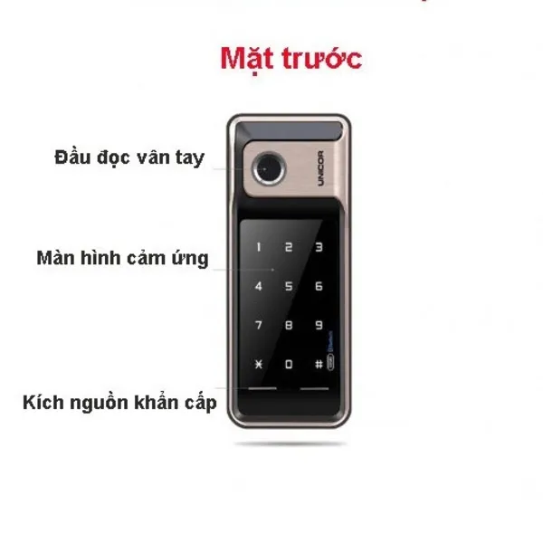 Khoá Vân Tay Cửa Kính Unico GR500 BW