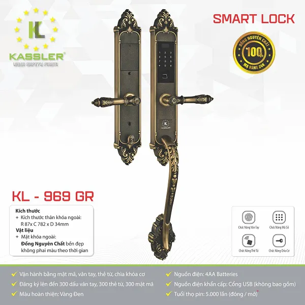 Khóa cửa vân tay Kassler KL-969GR