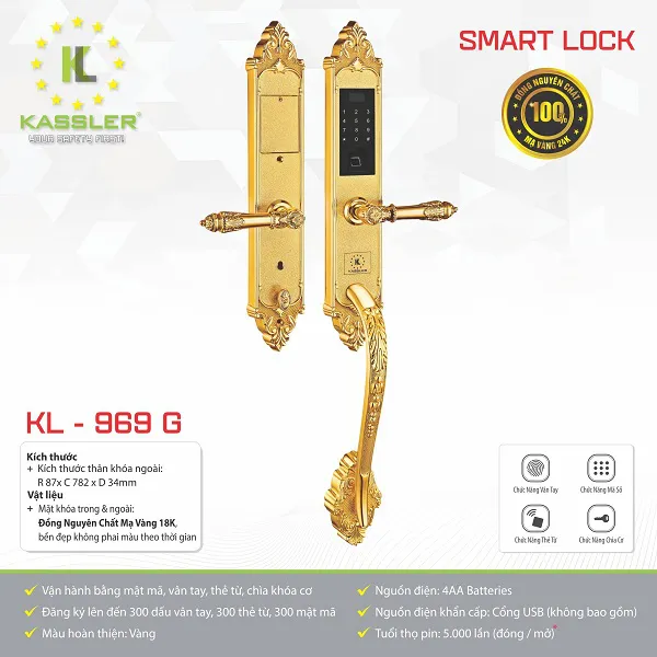 Khóa cửa vân tay Kassler KL-969G