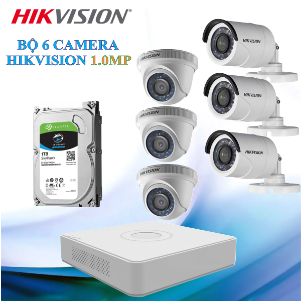 Trọn Bộ 06 Camera Hikvision 1.0MP Chính Hãng Hotline: 0783 55 77 33