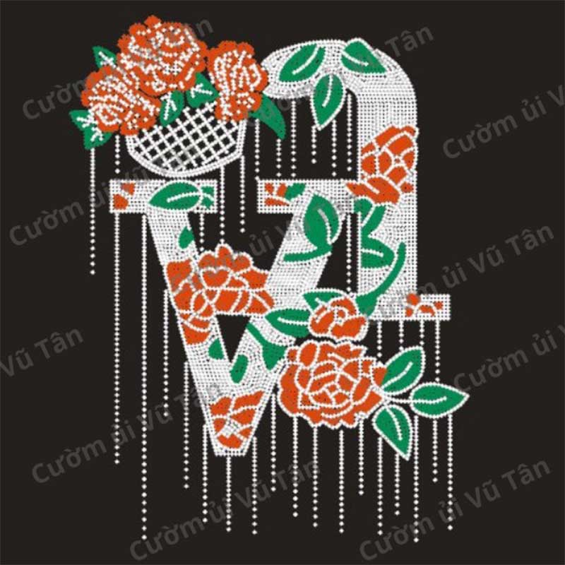 đính hạt cườm ủi