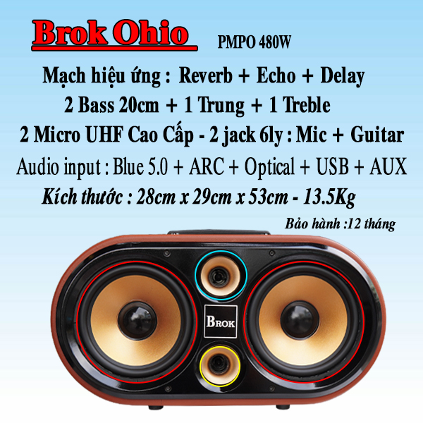 Loa karaoke xách tay Brok Ohio Reverb