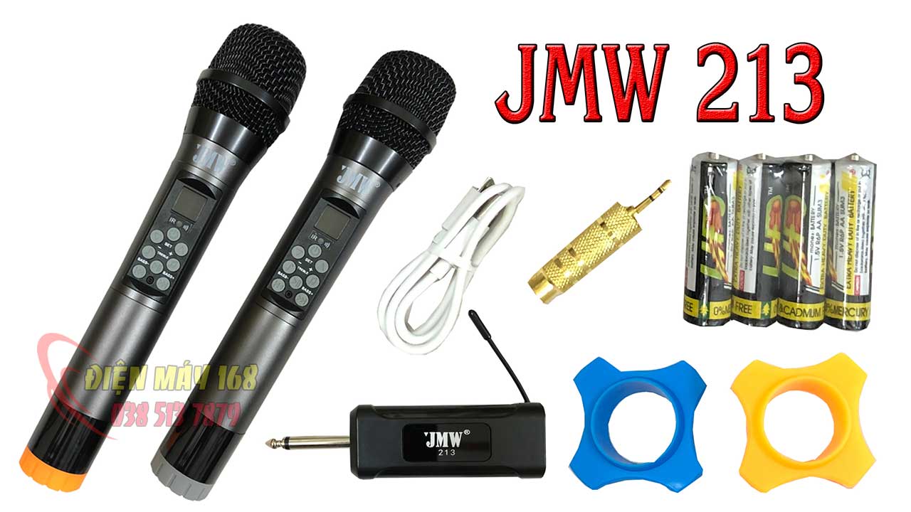 Micro Không dây đa năng hát hay JMW 213 chỉnh echo trên thân mic cho loa kẹo kéo Giá chỉ có :1590k
