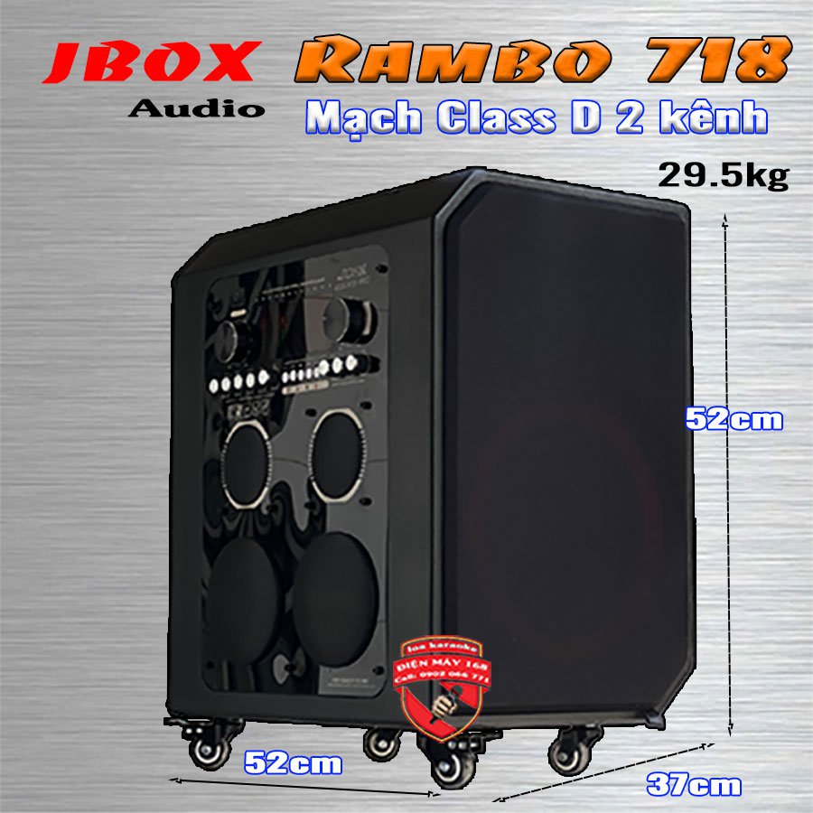 Loa karaoke nhỏ gọn công suất lớn Jbox Rambo 718 Chính hãng