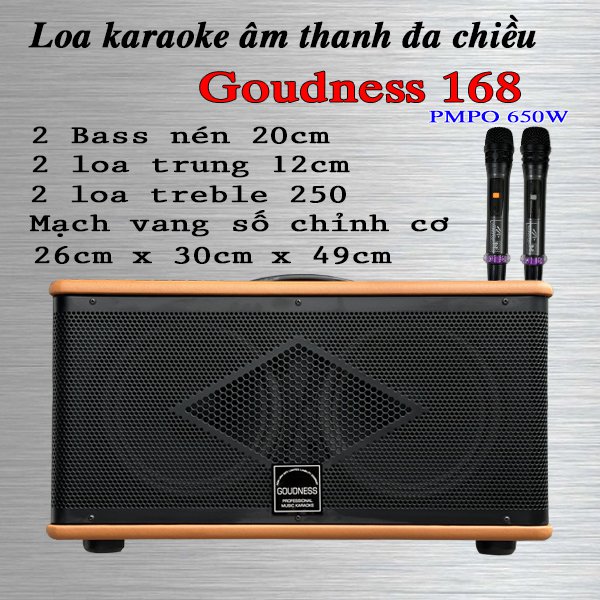 Loa karaoke xách tay công suất lớn Goudness 168