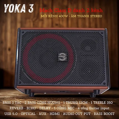 Loa karaoke xách tay công suất lớn Yoka 3 chính hãng Jbox - Âm thanh đỉnh cao cho mọi cuộc vui!