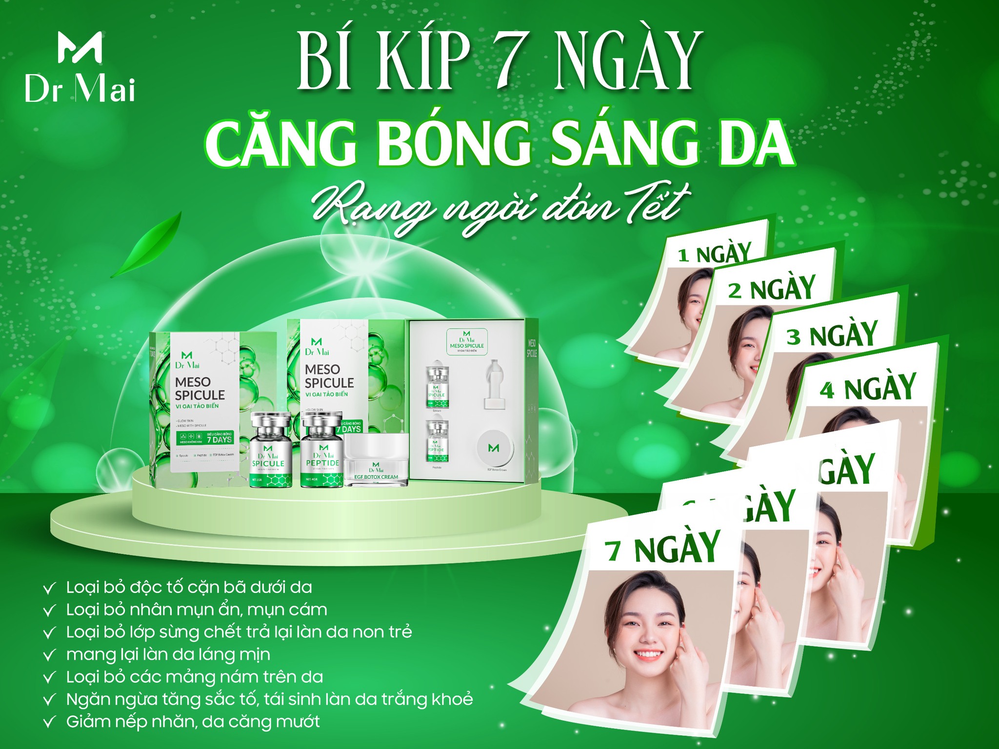 Meso Spicule ko kim - Vi Gai Tảo Biển 7 ngày căng bóng - Dược sĩ tư vấn 0902.906.357