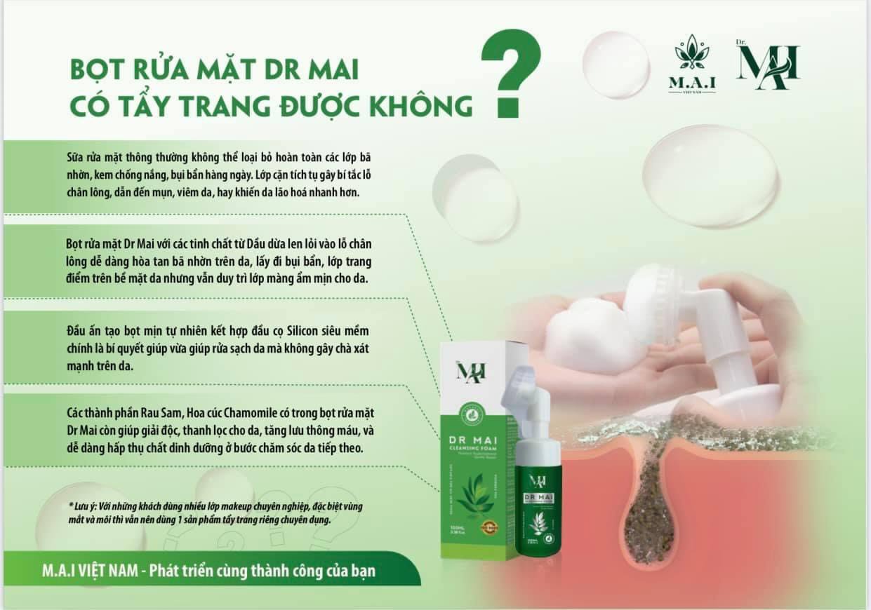 Sữa rửa mặt DR MAI  - Chính Hãng M.A.I - Dược sĩ tư vấn 0902.906.357 - maivietnam.vn