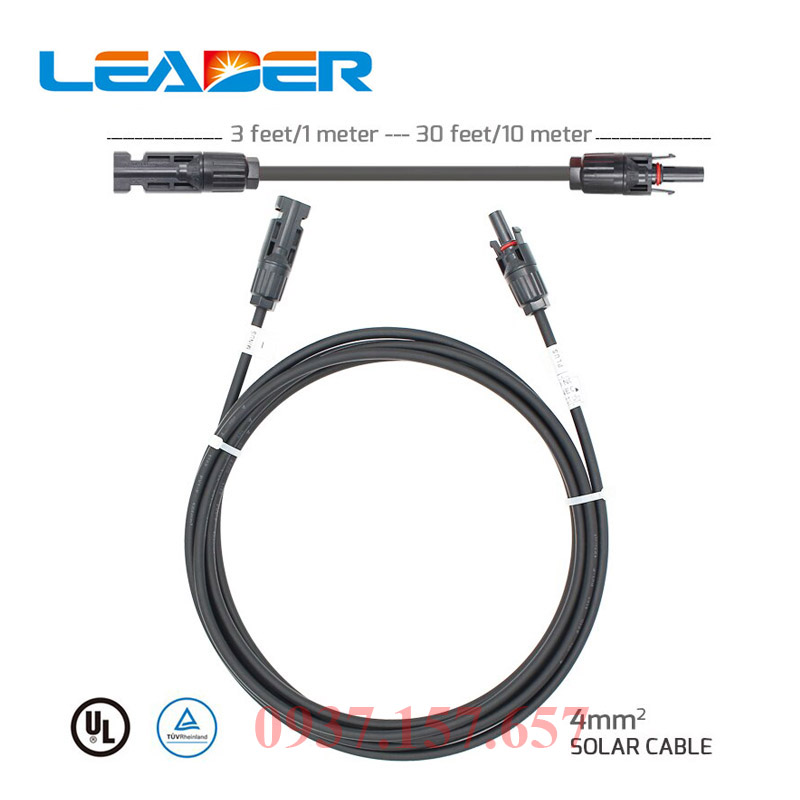 Dây cáp solar bấm sẵn đầu cos MC4 Dây cáp solar bấm sẵn đầu cos MC4