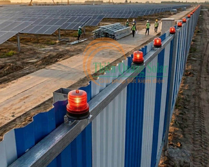 Đèn chớp cảnh báo công trình dùng năng lượng mặt trời