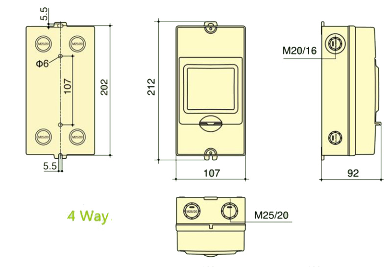 Vỏ tủ điện năng lượng mặt trời 4 đường Vỏ tủ điện năng lượng mặt trời 4 đường
