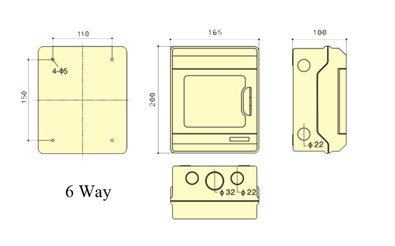 Vỏ tủ điện năng lượng mặt trời 6 đường Vỏ tủ điện năng lượng mặt trời 6 đường