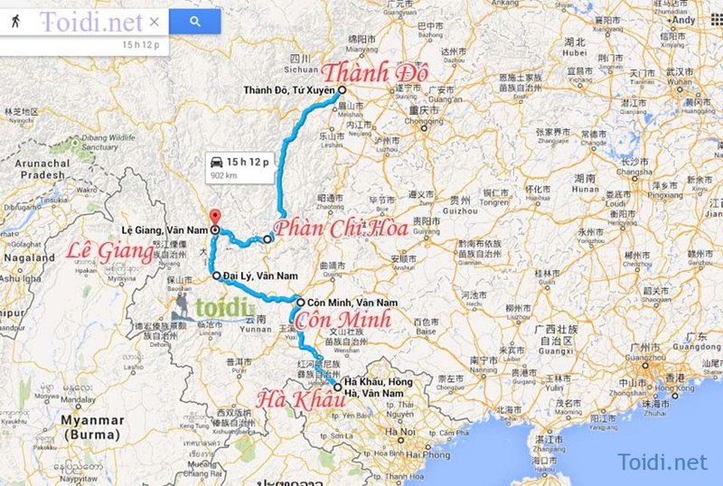 Bản đồ tuyến du lịch Lệ Giang cổ trấn với các điểm tham quan và các thành phố lớn Bản đồ tuyến du lịch Lệ Giang cổ trấn với các điểm tham quan và các thành phố lớn