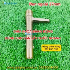 CHÌA KHÓA VAN LẤY NƯỚC NHANH BẰNG ĐỒNG REN NGOÀI 27MM