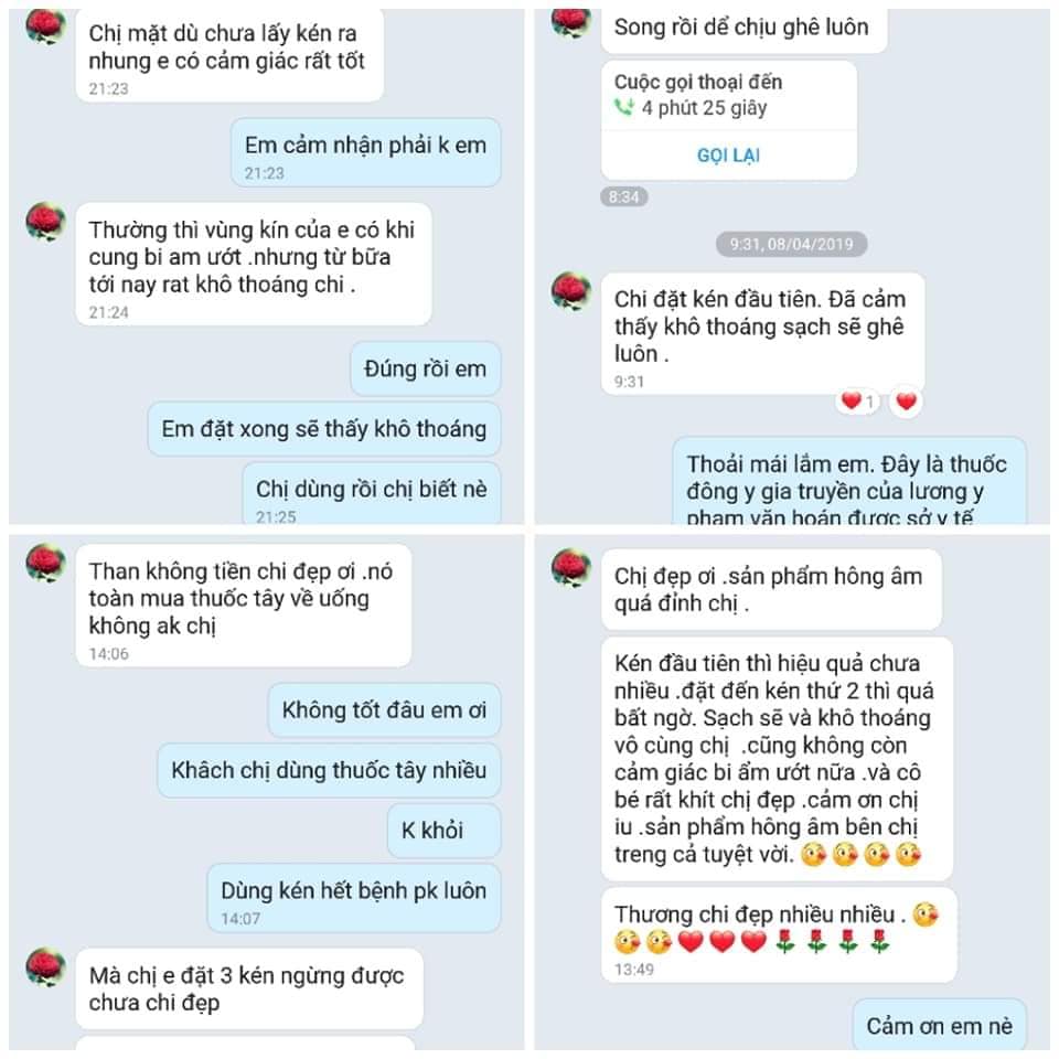 phản hồi của khách hàng về hồng âm phúc minh tâm kén đăt phụ khoa