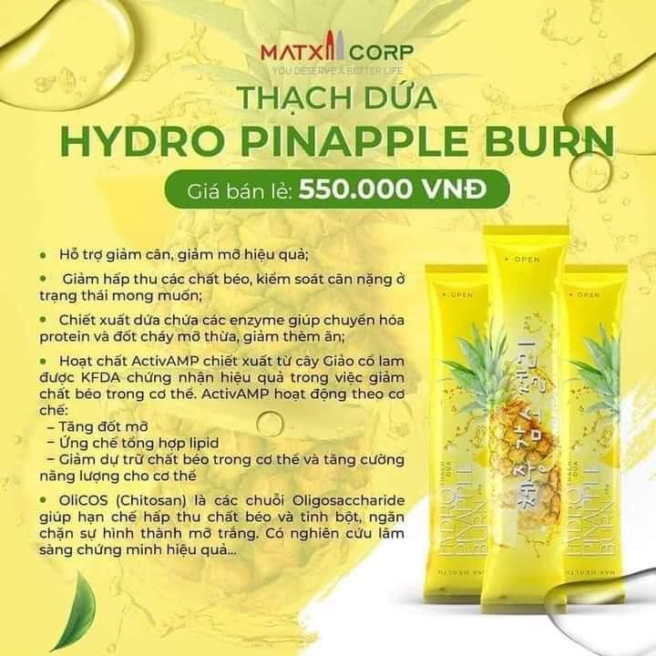 CÔNG DỤNG CỦA THẠCH DỨA GIẢM CÂN MATXI CORP - KHÔNG GIẢM HOÀN TIỀN 100%