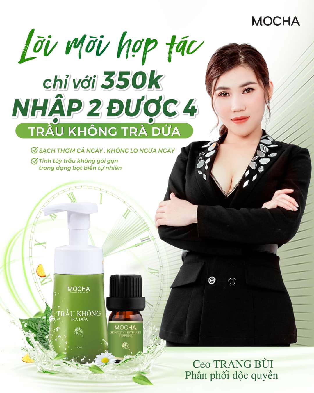 [[HOT]] NHẬP SỈ DUNG DỊCH VỆ SINH TRẦU KHÔNG TRÀ DỨA MOCHA VỐN CHỈ 350K